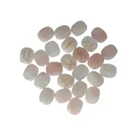 Ensemble de pierres de guérison en Quartz naturel, Rose, accessoire gravé en cristal