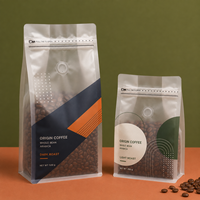 Sacs à café personnalisés, sacs d'emballage en plastique transparent avec fermeture à glissière, sacs de stockage de café réutilisables en vrac pour la vente au détail et en gros