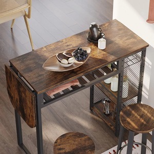 <b>Bar</b> counter <b>table</b> against the wall, multifunctional beer and liquor storage rack, simple semi-circular double-layer home dining - Product Image 2