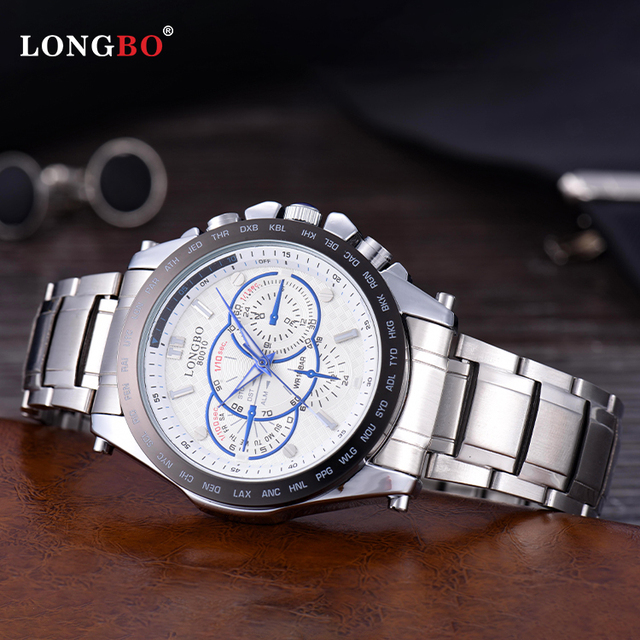 LONGBO Hot Sale Wholesale Men Sport Watch Quartz Watch Stainless Steel Waterproof Watch with Private Label