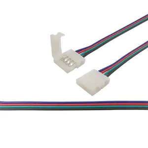 5050 3528 RGB LED 라이트 스트립 10mm 4 핀 커넥터 케이블 와이어 솔더리스 LED 커넥터 DIY LED 스트립 프로젝트