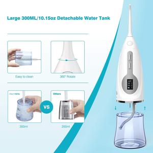 300ML Portable Rechargeable IPX7 Étanche Flosser De L'eau pour La <span class=keywords><strong>Maison</strong></span> et Voyage Flosser Sans <span class=keywords><strong>Fil</strong></span> <span class=keywords><strong>Dentaire</strong></span> Irrigateur Oral - Product Image 6