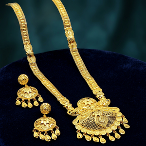 Juego de Joyería de Moda al por Mayor, Collares Largos Chapados en Oro de 14K, 18K y 24K, Diseño Floral en Latón Relleno de Oro - Product Image 1