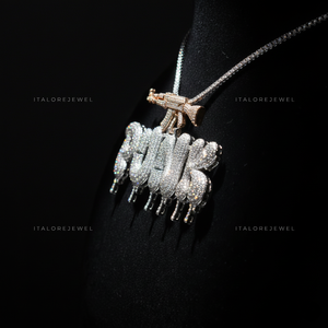 Colgante de Letra del Alfabeto de Moissanita en Oro Blanco PUNK, Plata de Ley 925, Chapado en Oro, Collar de Fiesta Hip Hop, Joyería Unisex - Product Image 2