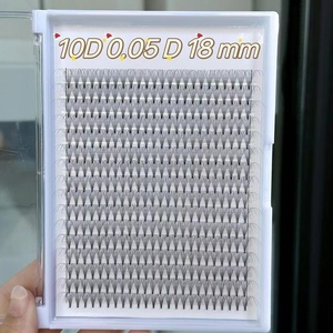 Ekstensi Bulu Mata Premade Fans Lashes Serat PBT Korea Hitam Tua 10D 384 Fans XXL Jumbo Trays Flourishing Lashes - Product Image 3