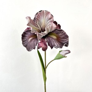 Fleur artificielle <span class=keywords><strong>Iris</strong></span> Alice à double tête, tige courte de 45 cm, en EVA, toucher naturel, couleur peinture à l'huile, pour décoration intérieure - Product Image 5