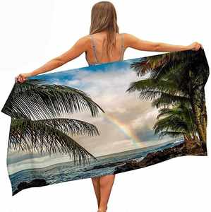 Serviette de plage, de bain et de surf en microfibre de polyester recyclé, grande taille rectangulaire, séchage rapide, avec logo personnalisé - Product Image 2