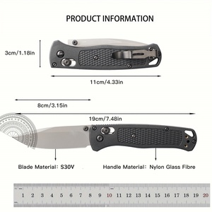 มีดพับ BM 535 Axis Lock Mini Camping Knife พร้อมฟังก์ชั่น Deep Carry ใบมีด S30V ด้ามไนลอนไฟเบอร์แก้ว รับผลิตแบบ OEM ปรับแต่งได้ - Product Image 6