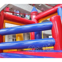 Net toit 6 en 1 rebond enfants pull combo avec toboggan rebondissant château gonflable commercial de videur maison