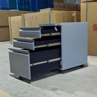 Archivador Metálico Moderno con Ruedas Estrechas y Cerradura, Cajón Móvil de Acero para Debajo del Escritorio, Almacenamiento de Archivos de Oficina