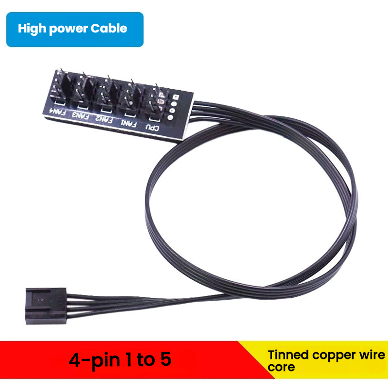 Hub Splitter Per Ventole PC - XT-XINTE 1 A 10 Porte, 4 Pin PWM, Alimentazione SATA, 12V
