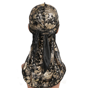 HZM-19123 mode haute qualité Rose <span class=keywords><strong>motif</strong></span> Hip Hop soyeux Durags pour hommes tache soie Pour Hommes <span class=keywords><strong>Durag</strong></span> - Product Image 3