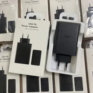 Original Fast Charging 65W EU US UK Super Charger 3-Port PD QC4.0 Wall Adapter for Samsung S23 S22 S21 Note10 Ultra