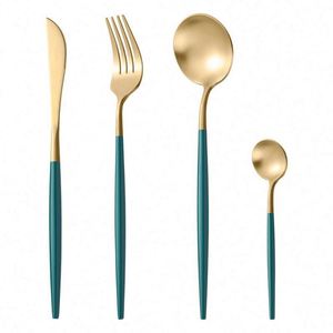Juego de Cubiertos de Acero Inoxidable de Alta Gama para Hotel, Personalizable en Color, 4 Piezas, Estilo Clásico Portugués con Mango Grueso - Product Image 4