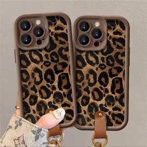 Nhật Bản Và Hàn Quốc Phong Cách Brown <span class=keywords><strong>Leopard</strong></span> In TPU Điện Thoại Chống Sốc Trường Hợp Với Treo Dây Đeo Cho 16 Pro Max/15/14/13/12/11 - Product Image 2
