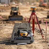 Penerima GPS Survei Lahan Hi-Target V5 Rover GNSS RTK Laser Dual-Kamera Visual Stakeout IMU Tilt IP68 Akurasi 2cm