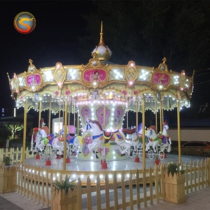 Đu Công Viên Ngựa Đi Xe Nhà Sản Xuất Kiddie Vui Vẻ Đi Vòng Dương Carousel - Product Image 5
