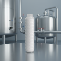 Filtre plissé double plat à extrémités fermées en PP, pliable, 4000 l/h, 60 kW, 220 V, 5,2 kg, pour traitement de l'eau