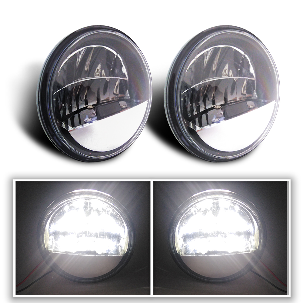 ★即納★ハーレー LEDヘッドライト 7インチ パッシング 左右フォグライト2個 ハーレー LEDヘッドライト 7インチ ブラック パッシング 左右
