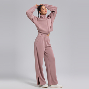 Jaqueta de Fleece Feminina para Esportes ao Ar Livre Outono Inverno Modal Acolchoada Quente <span class=keywords><strong>Cardigan</strong></span> com Gola Alta Casual com Zíper - Product Image 5