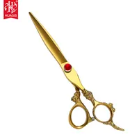 Tesoura de cabeleireiro profissional, tesoura de cabeleireiro com revestimento de titânio de 7 polegadas e ouro, aço inoxidável AR-D05 cr
