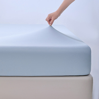 Ensemble de 3 draps-housses rafraîchissants en soie glacée, housse de matelas respirante et douce à poches profondes avec 2 taies d'oreiller pour un sommeil léger