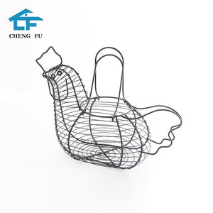Factory hot sales iron wire <strong>rooster</strong> chicken metal wire egg hatching storage <strong>basket</strong> eco-friendly - Product Image 3