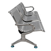 Chaise d'attente robuste en acier inoxydable, banc public perforé avec accoudoirs pour hôpital, aéroport, clinique, réception, hall