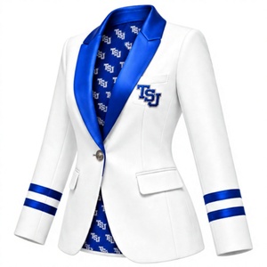 Blazer personalizado para mujer en blanco y azul real - Product Image 4