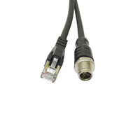 Conector RJ45 Macho con Código D M12, IP68 Impermeable, 10GB/s, Cable Ethernet Industrial Profinet, Alta Flexibilidad, Blindado, con Tornillo