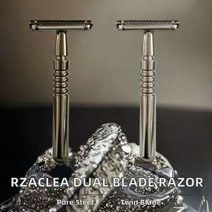 Rasoir de sécurité moderne léger en acier inoxydable à double lame, non jetable, pour hommes, usage sous les aisselles, unique et innovant - Product Image 2