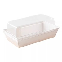 Boîte d'emballage de sandwich en carton rectangulaire pour nourriture à emporter viande soie jaune d'oeuf bouffée neige bouffée gâteau rouleau