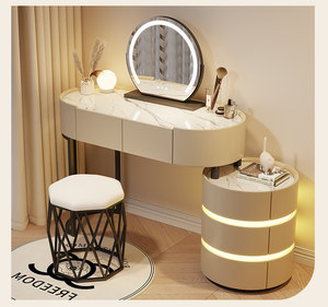 Popular Tocador Estilo Princesa Crema, Lujo Ligero Nórdico, Moderno Minimalista para Dormitorio, con Tapa <span class=keywords><strong>de</strong></span> Roca, para Maquillaje en Espacios Pequeños - Product Image 4