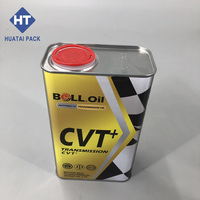 Boîte en métal carrée personnalisée avec logo, 1L, avec bouchon à bec verseur de 42 mm, boîte en fer blanc vide pour l'emballage d'huile moteur, de lubrifiant et de produits chimiques