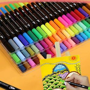 Ensemble de marqueurs artistiques en gros personnalisés en usine, 24-120 couleurs, encre à base d'eau et d'alcool, double pointe, boîte PP personnalisable - Product Image 3