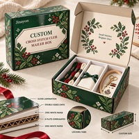 Boîte d'expédition personnalisée pour club de broderie au point de croix, en carton ondulé E-flute, avec fermeture à rabat frontal, pour emballage cadeau