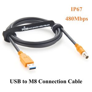 Câble de connexion industriel Plinkwirekb M8 A Code 4 broches mâle vers USB 3.0 A mâle IP67 pour capteurs de vision industrielle PLC - Product Image 3