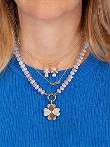 Collar de moda personalizado chapado en oro de 18 quilates cierre redondo colorido piedra Natural cuentas piedras preciosas señoras colgante collar - Product Image 3