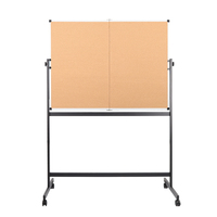 Tableau d'affichage mural en liège 36x48 pouces - Cadre en aluminium pliable, tableau multifonctionnel pour la maison, le bureau, l'usine