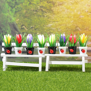Modelo de planta en maceta de tulipán en miniatura, accesorios de resina para casa de muñecas, adorno de paisaje, juguete unisex de 5 a 7 años - Product Image 3
