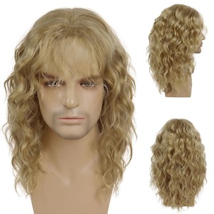 Pelucas sintéticas largas y rizadas para hombres, <span class=keywords><strong>peluca</strong></span> esponjosa estilo Punk Rock para Halloween, <span class=keywords><strong>peluca</strong></span> de cosplay, fibra resistente al calor - Product Image 6