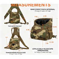 Sac de poitrine tactique imperméable pour la chasse en plein air, avec harnais pour jumelles, poche de rangement avant, pochette pour télémètre, système MOLLE