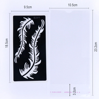 Pochoirs de tatouage au henné en PVC autocollants GP en stock, noirs, réutilisables, pour art corporel temporaire, pochoir DIY avec emballage individuel
