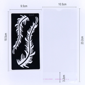 Pochoirs de tatouage au henné en PVC autocollants GP en stock, noirs, réutilisables, pour art corporel temporaire, <span class=keywords><strong>pochoir</strong></span> DIY avec emballage individuel - Product Image 4