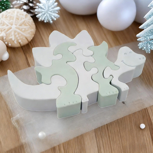 Rompecabezas Navideño de Animales, Juguete Sensorial Educativo para Bebés, Modelo de Silicona Apilable, Juguete de Dibujos Animados para Hacer uno Mismo - Product Image 2