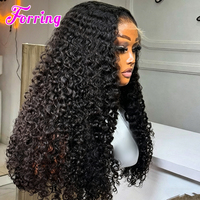 Wig Rambut Asli Manusia Double Drawn 5*5 HD Lace, Vendor Rambut Asli Vietnam Burma Keriting, Wig Frontal Transparan 13*4