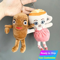 Porte-clés en peluche personnalisés en gros, figurines amusantes (tasse à café, ballerine, tribal), breloques de sac esthétiques, jouets en peluche mignons et originaux, cadeaux