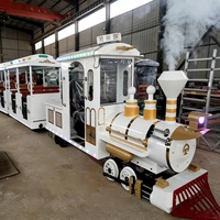 Train électrique miniature Hualong pour enfants, idéal pour parcs d'attractions et centres commerciaux, capacité de 32 personnes et longueur de 13,5 m