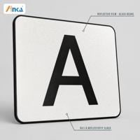 Plaque réfléchissante allemande pour le transport de déchets, 400x300mm, avec billes de verre RA1/A, pour l'avant et l'arrière des camions à déchets