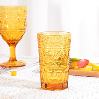 Samyo Verrerie personnalisée en relief mariage Noël wapiti ambre multicolore vintage verre à gobelet verres à vin rouge set